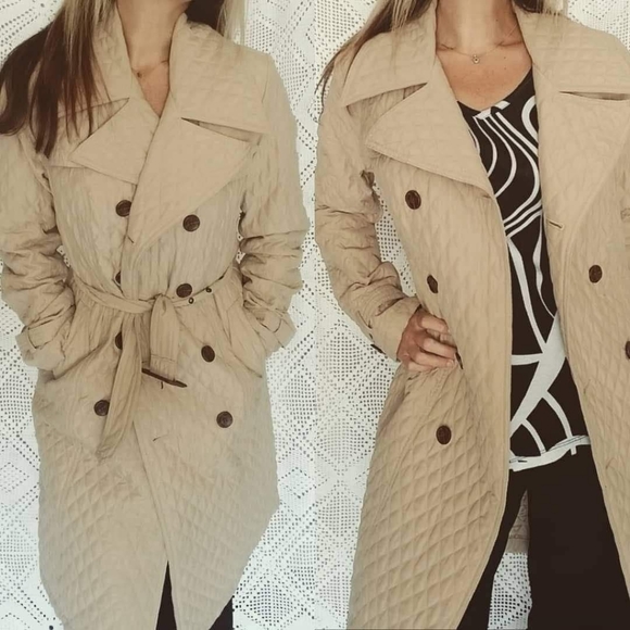 Merona Quilted Trench Coat - Picture 2 of 3